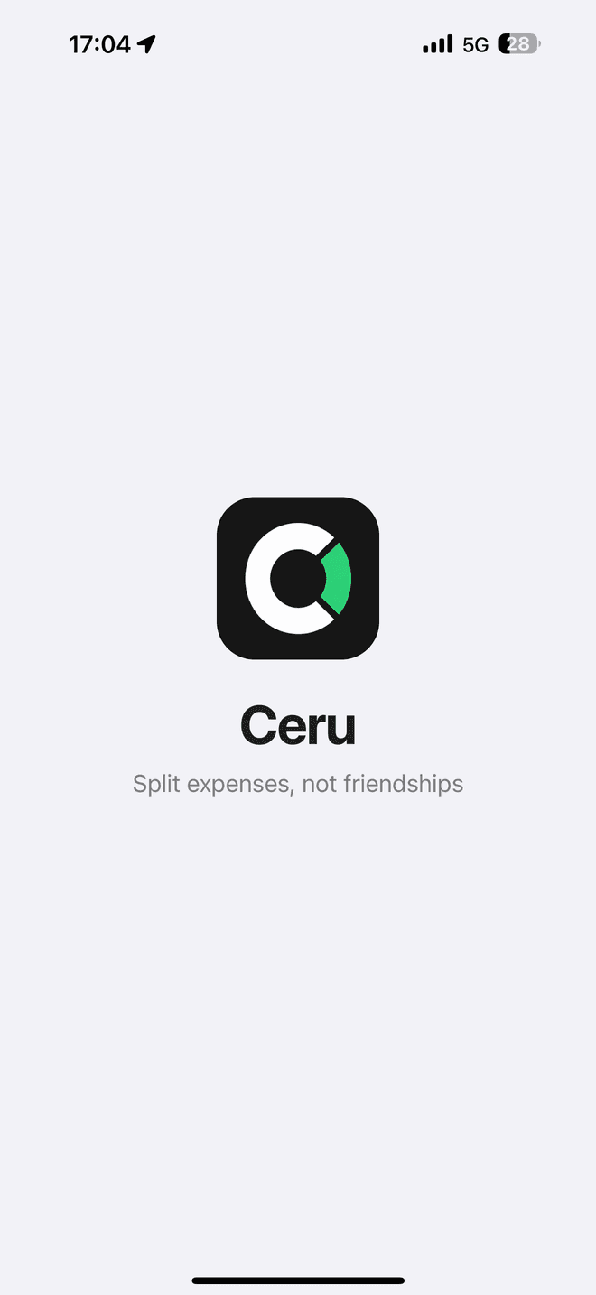 Ceru launch screen