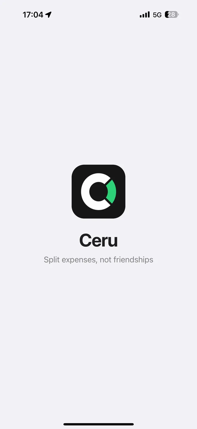 Ceru launch screen