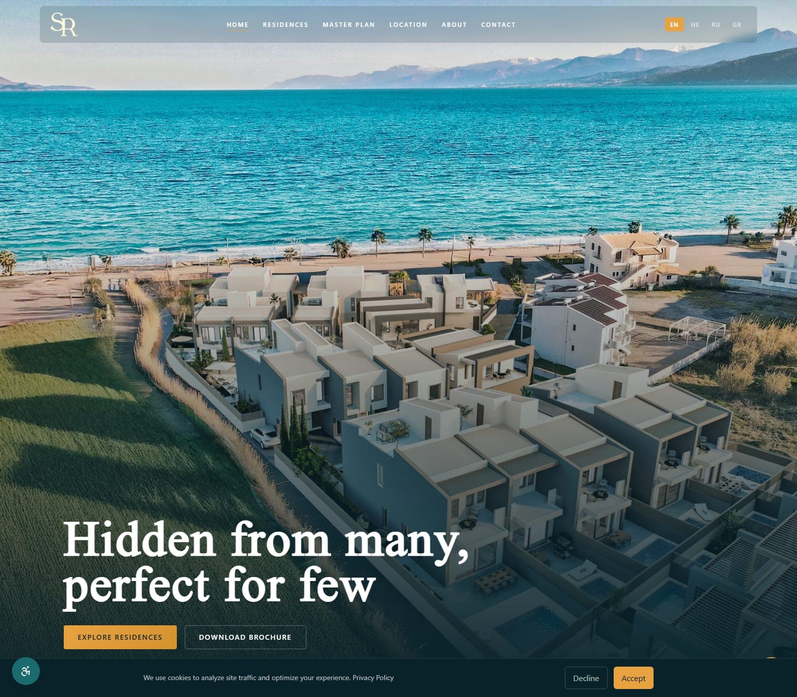 Seacret Residence in English, left to right